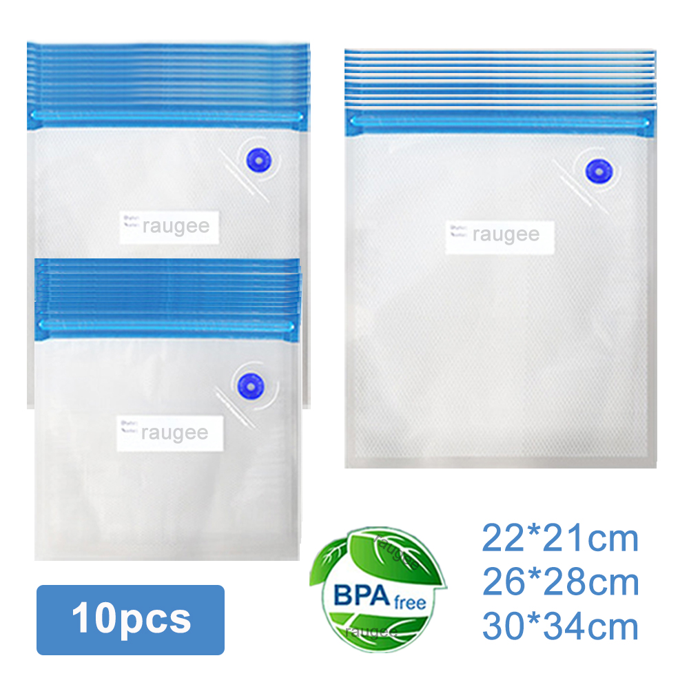 Food Storage Bags Reusable - Sacs sous vide réutilisables, 10 pièces,
