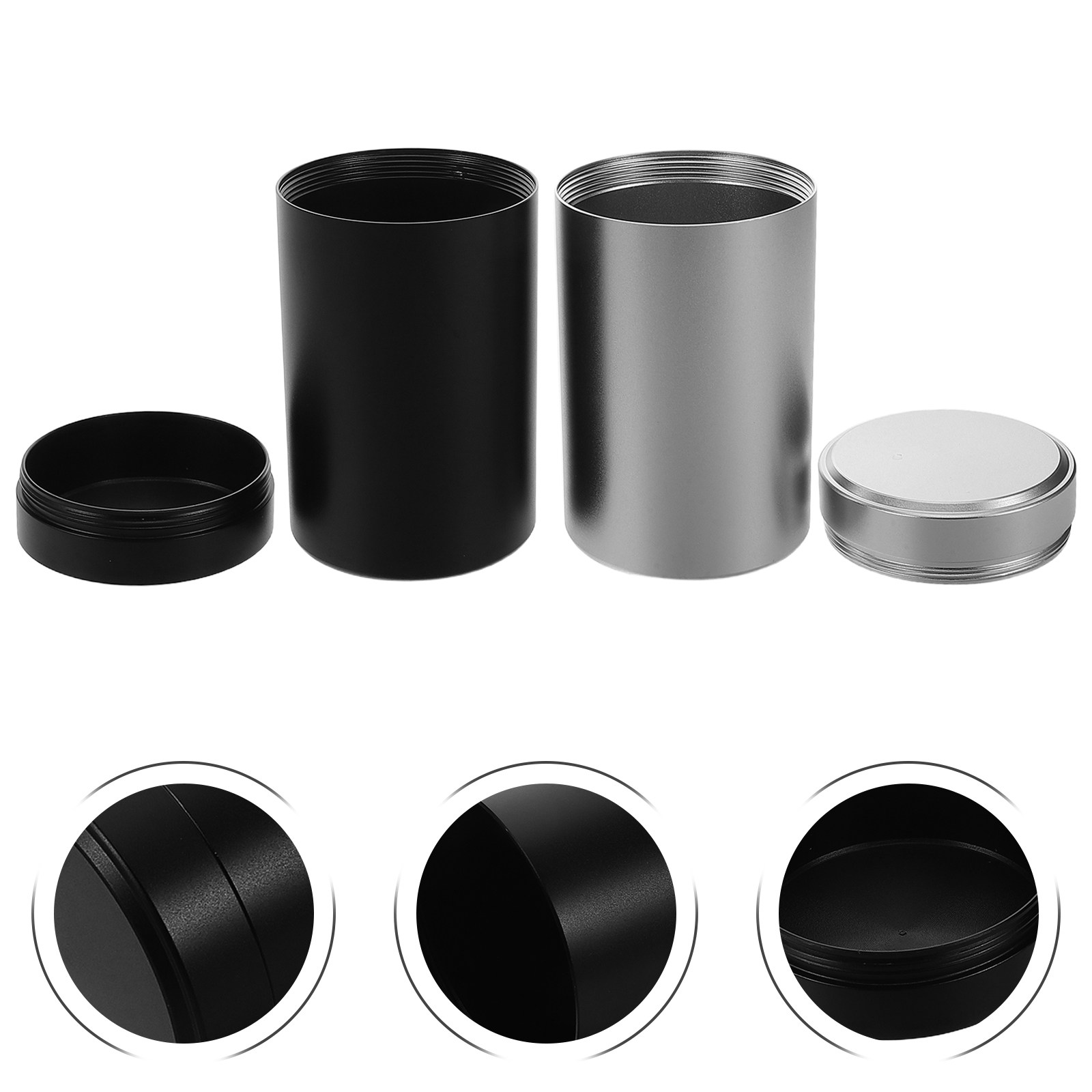 Food Storage Jars - Ensemble de 2 pots métalliques en