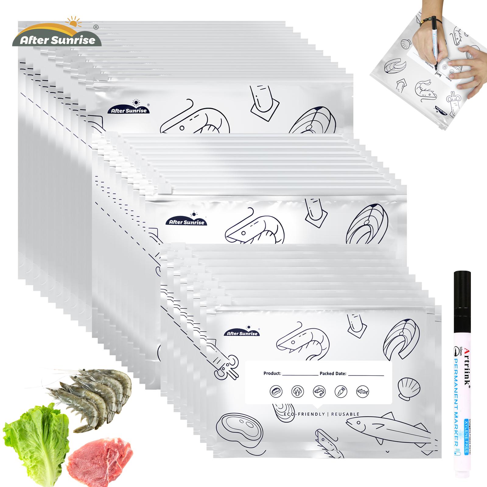 Food Storage Bags Reusable - 【Aliments réfrigérés】Sacs de conservation refermables en
