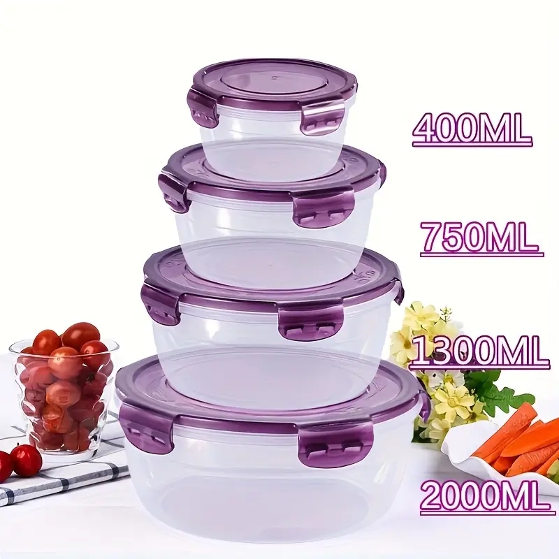 Food Storage Ideas - 4 contenants alimentaires en plastique, boîtes
