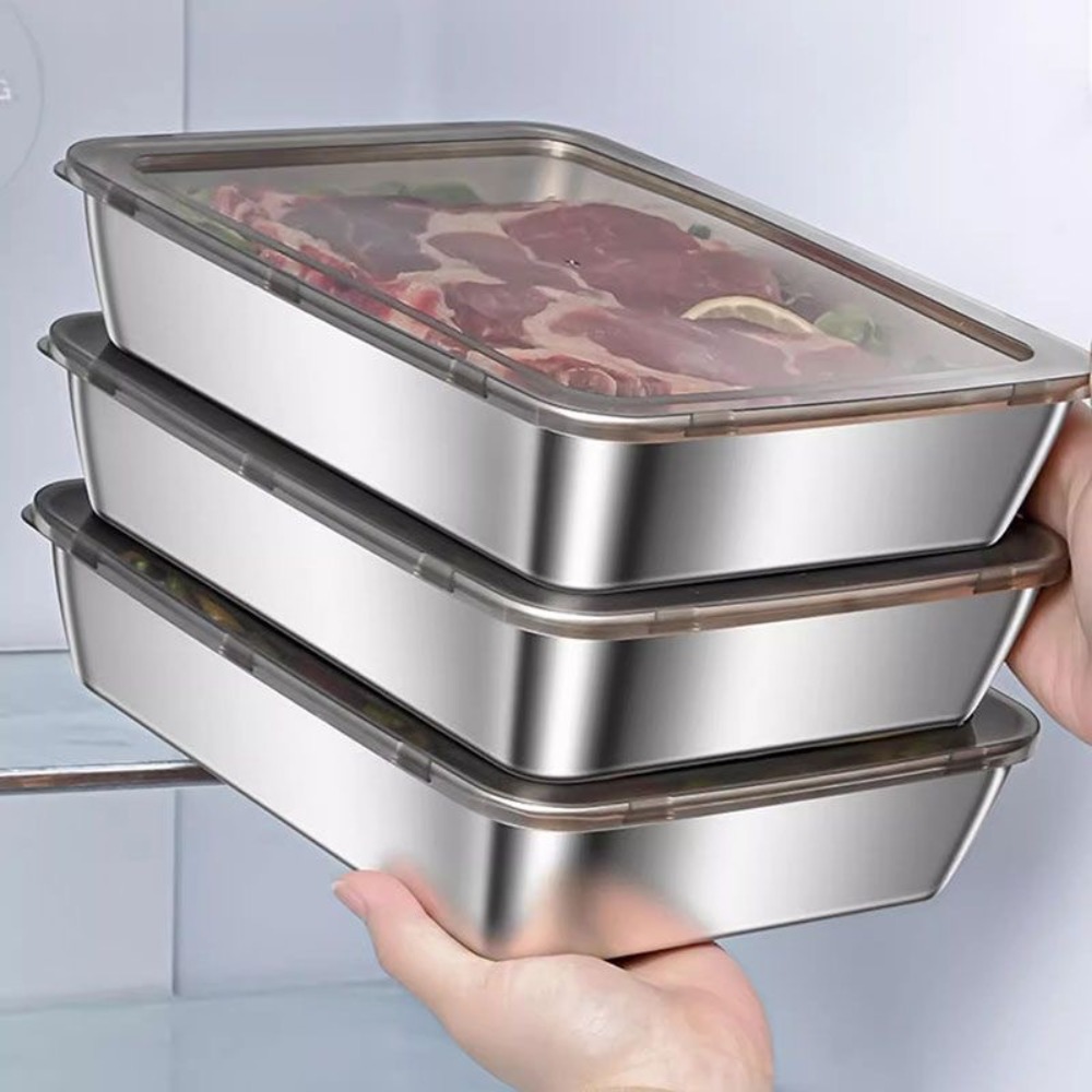 Food Storage On Table - Plateau de service en acier inoxydable