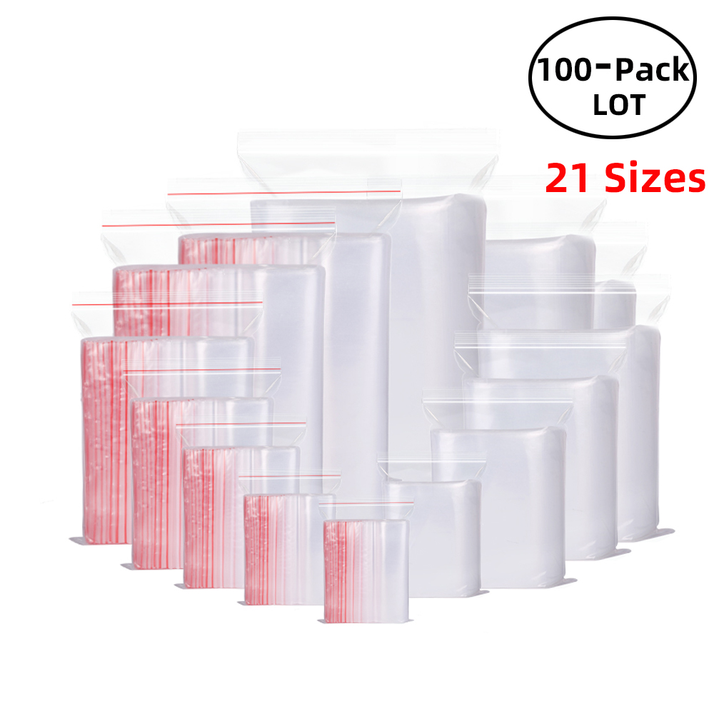Food Storage Vacuum Bags - Sacs refermables à fermeture éclair, 100
