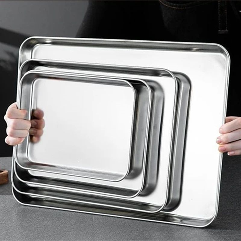 Food Storage For Restaurant - Plateaux de service rectangulaires en acier