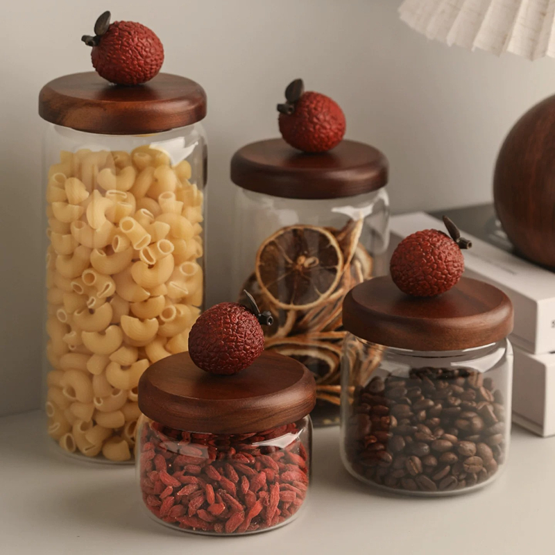 Food Storage Glass Round - Bocal hermétique en verre avec couvercle