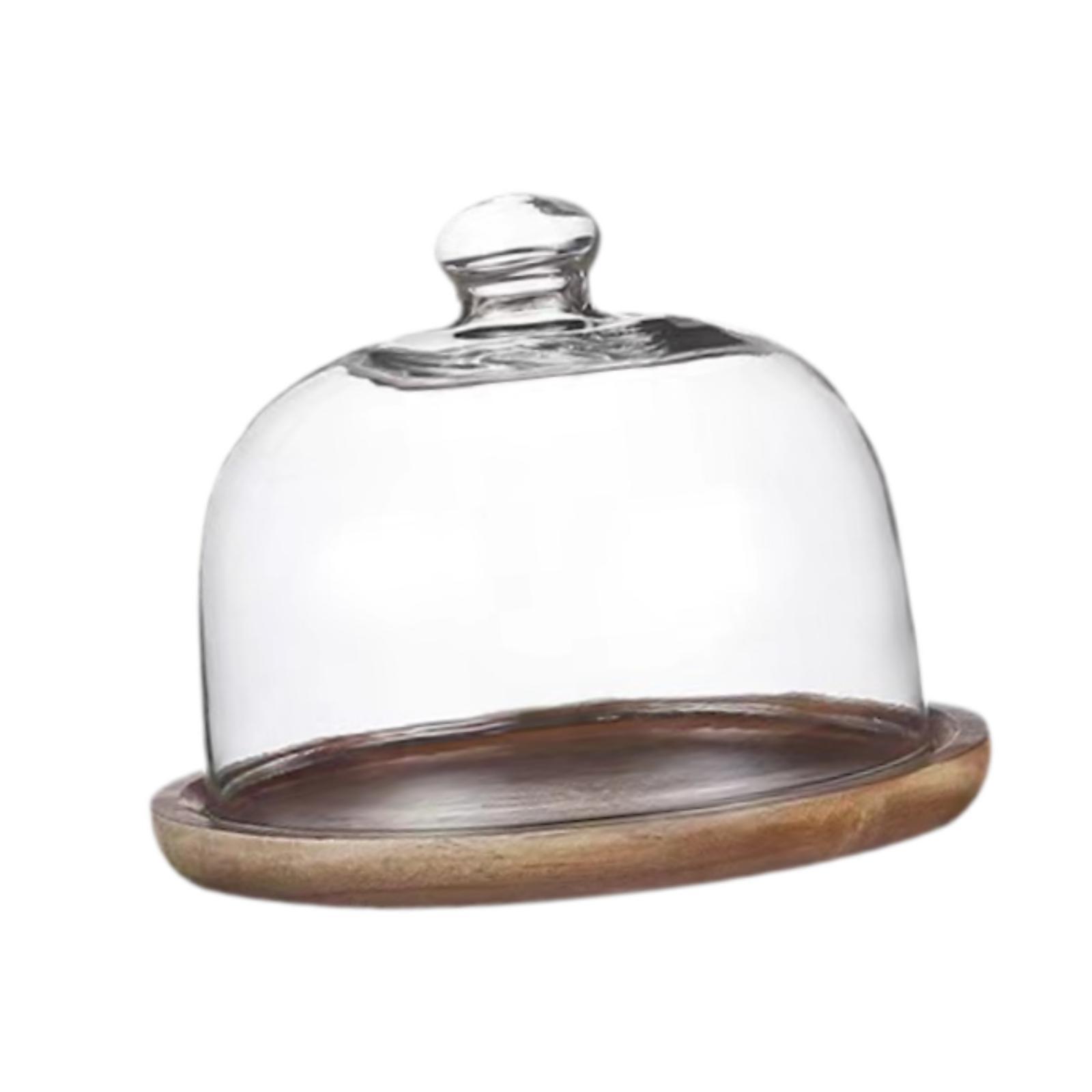 Support à gâteau en bois avec  - Food Storage Glass Round avis et prix