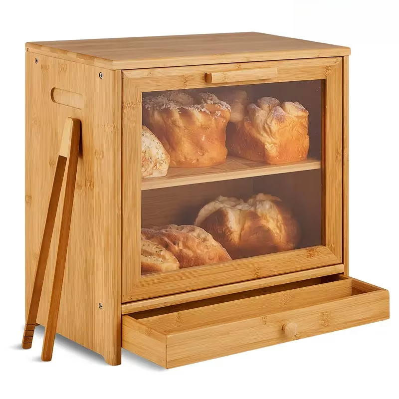 Boîte à pain en bambou à 2 niv - Bread Box Bamboo avis et prix