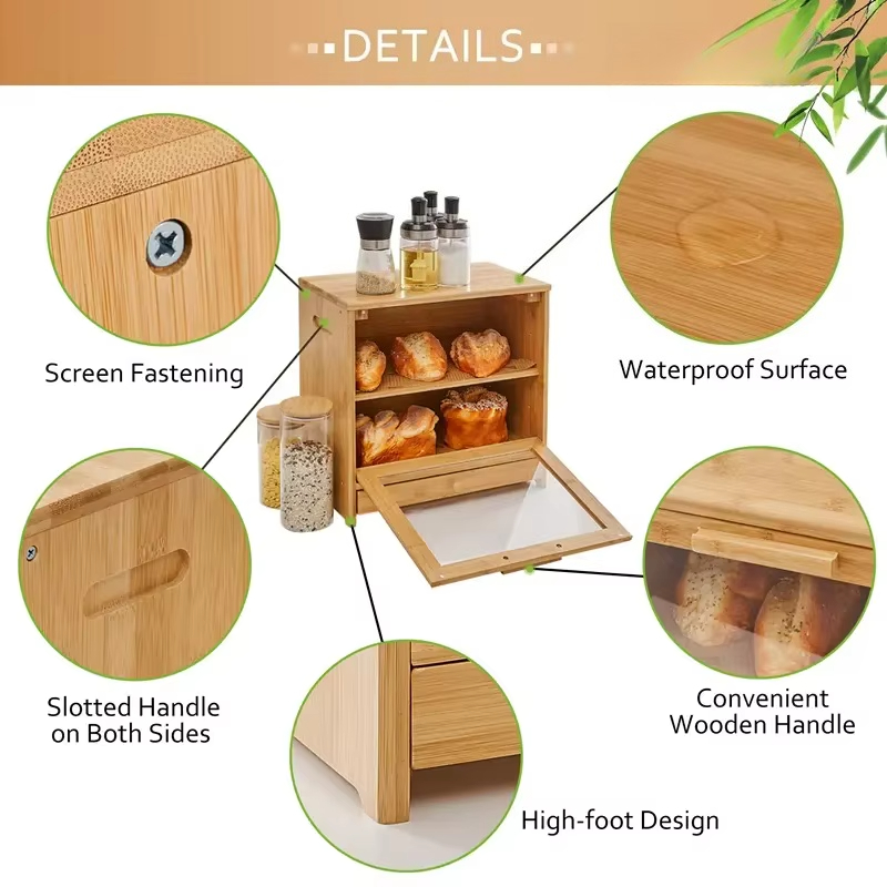 Boîte à pain en bambou à 2 niv - Bread Box Bamboo avis et prix