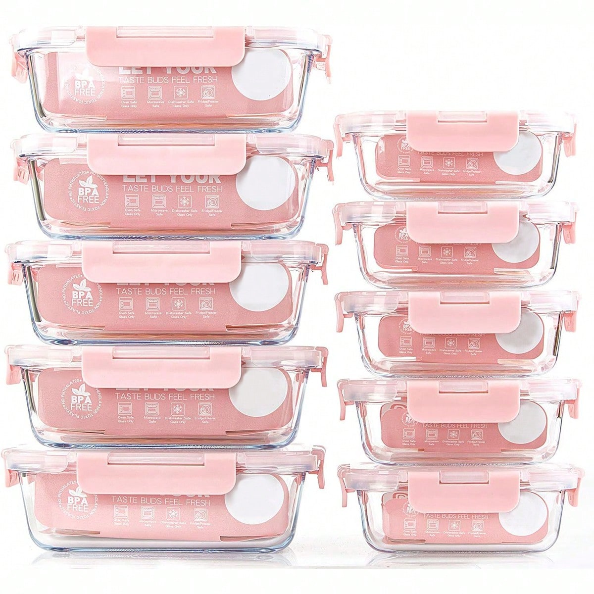 Lot de 10 récipients en verre  - Food Storage On Table avis et prix